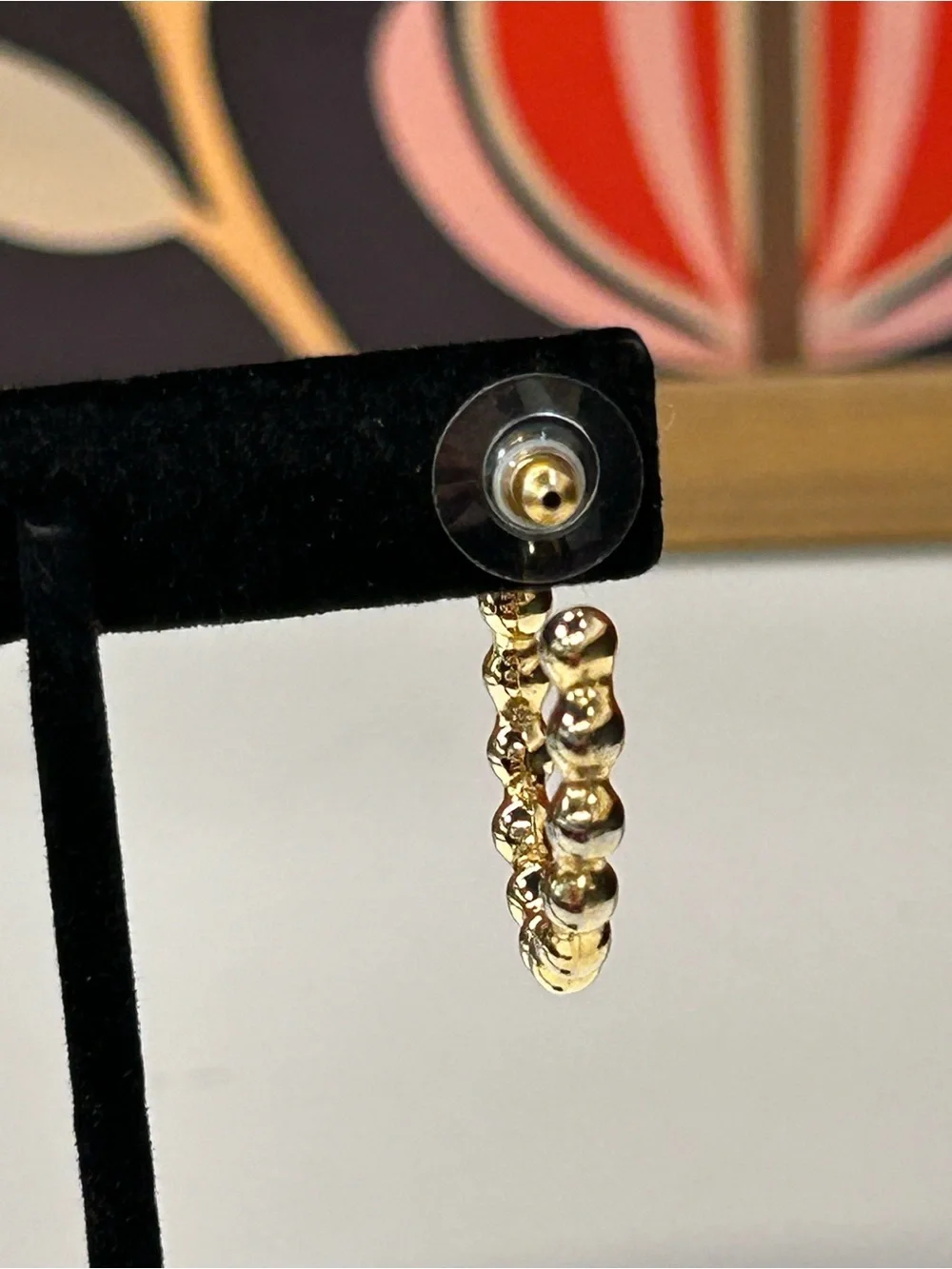 Gold plated bubble hoop earrings